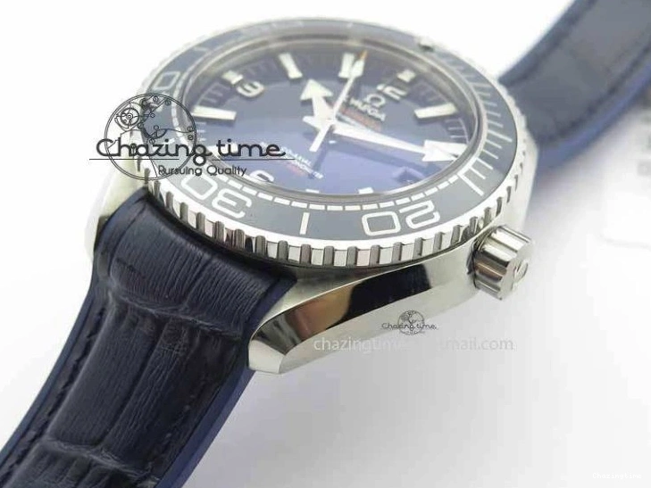 0320 Planet Ocean 2016 43.5mm SS OM 1:1 Best Edition Blue Dial On Blue Leather Strap A Sophisticated 8165